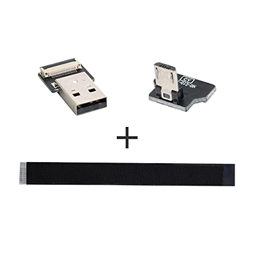 ChenYang CY Típusú USB 2.0 Férfi-Micro USB 5Pin Férfi, Lefelé Hajlított 90 Fokos Adatok Lapos, Vékony FPC Kábel, 20CM a FPV & Lemez & Telefon
