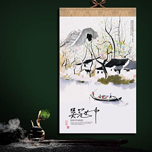 Jiangnan Víz Falu Calenda, 2023 Hagyományos Kínai Festmény, Fali Naptár,Fali, Holdnaptár,Menetrendek Tervező 12 Hónap (Szín : Egy)
