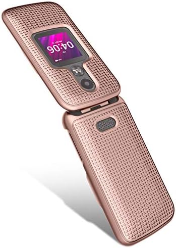 Nakedcellphone Esetében MyFlip-2 Telefon, [Rose Gold Rózsaszín] Védő Snap-On Hard Shell Cover [Rács Szerkezetű] az Alcatel