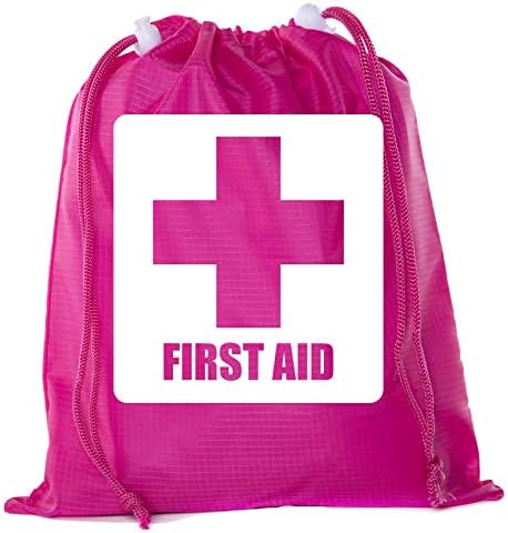 Mato & Hash Húzózsinórral Táskák Mini Első Segély Készlet, Sürgősségi Orvosi Táska Gyógyszer - Rózsaszín CA2655FirstAid S1
