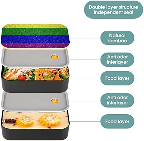 Szivárvány Zászló Meleg Büszkeség Bento Ebédet szivárgásmentes Bento Box Élelmiszer-tartály, 2 Rekesz Irodájában Dolgozik Piknik
