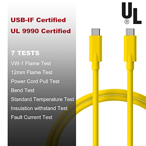 Easonunion USB-C-USB C 3.1 Gen 2 Kábel 100W PD,10 gbps adatátviteli 5A Gyors Töltés Típus C-C Kábel Kompatibilis Okostelefon,