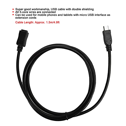 Hoopoocolor USB Hosszabbító Kábel, Duplán Árnyékolt USB-Kábelt, USB2.0 Férfi-Nő Hosszabbító Kábel, Kábel Hossza 1,5 M/4.9 Ft