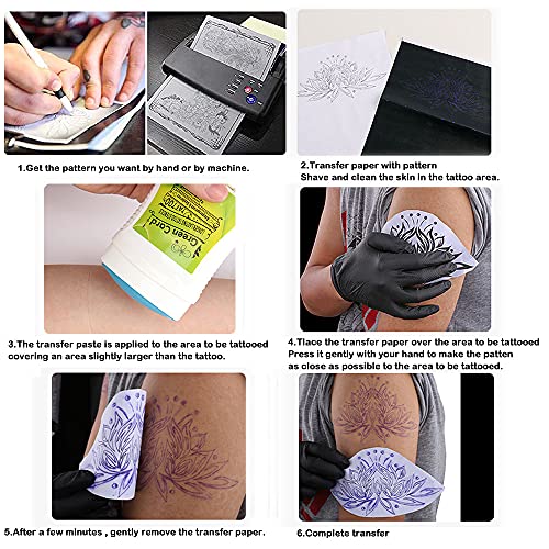 Tetoválás át Stencil Gép Fénymásoló Nyomtató 50PCS （20DB+30DB）Transzfer Papír（Fekete）