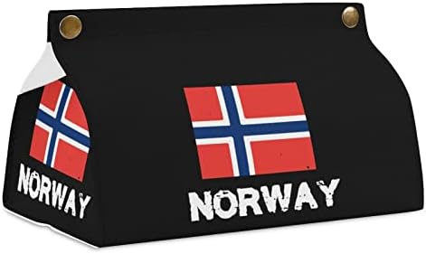 Norvégia Nemzeti Büszkeség norvég Zászló PU Bőr Szövet Doboz Jogosultja papírtörölközőt Tároló Táska Office Home Hálószoba