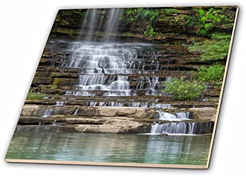 3dRose Festői víz cascades le rock szegélyek Twin Falls Tennessee-ben. - Csempe (ct_350171_1)
