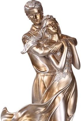 Gyanta Tökéletes Valentin Szerető Ölelés Figura Antik Arany Színű