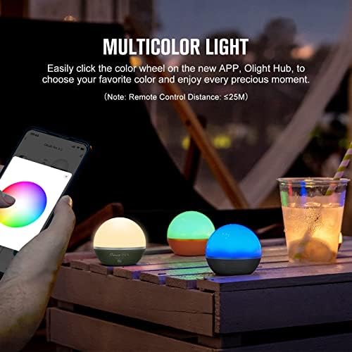 OLIGHT Obulb Pro S Többszínű Éjszakai Fény Gömb a Bluetooth ALKALMAZÁST, Kontroll Csomagok I5R EOS 350 Lumen Újratölthető Tail-Kapcsoló LED-es