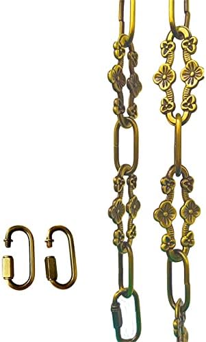 WOERFU 30 hüvelyk Antik Arany bronz Dekoratív Szilva csat Lánc Lóg Világítás (Arany, bronz)
