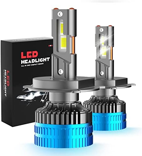 Surich H4 LED Fényszóró Izzó , H4 LED Lámpa Fényerő, 6000K Xenon Fehér, Plug and Play Telepítés , 2 darabos Csomag