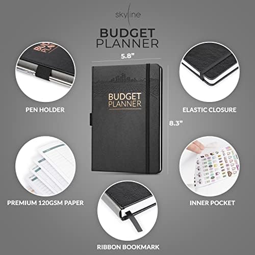 Skyline Költségvetés Tervező – keltezés nélküli Havi Költségvetés Könyv & Pénzt Költség Tracker – Pénzügyi Notebook Nyomon Személyes & Háztartási