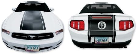 Mustang 2010 2011 2012 OEM-Stílusú Csíkokkal Matricák & Csíkos Szett, Motorháztető Scoop - Fekete