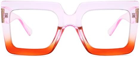 NIDOVIX Túlméretezett Tér Kék Fény Blokkoló Szemüveget a Nők, a Divat Nagy Keret, Szemüveg Egyértelmű Számítógép Olvasó Szemüveg