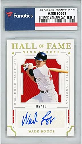Wade Boggs Boston Red Sox Dedikált 2019 Panini Nemzeti Kincsek Hall of Fame HOFWB Kártya - Limited Edition 6 10 - Baseball