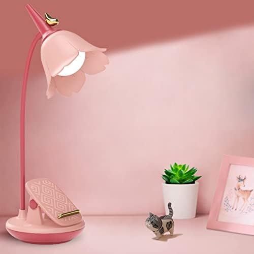 KoudHug Rózsaszín asztali Lámpa, Bilincs, Újratölthető LED-es Kis asztali Lámpa, Hattyúnyak, Állítható, Szabályozható Aranyos