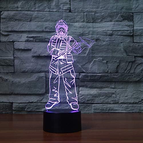 Jinnwell 3D Tűz Ember Éjszakai Fény Lámpa Illúzió 7 Szín Megváltoztatása Érintse meg a Kapcsoló Táblázat Asztal Dekoráció Lámpa Led Karácsonyi