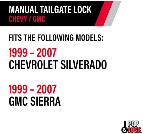 Pop & Lock – Manuális Hátsó ajtó Zár Chevy Silverado, valamint GMC Sierra, Illik 1999 2007-es Modellek (Fekete, PL1100)
