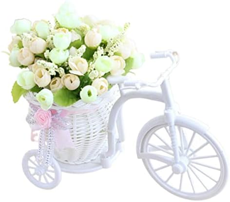 2023 Új Mesterséges Virágokat Rattan Kerékpár Műanyag Virágok Selyem Virágok, Kert Nosztalgikus Kerékpár Mini Egy (B, Egy Méret)