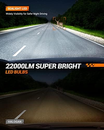 SEALIGHT 5202 LED Köd Izzók Bindle H11 9005 LED Izzók Combo, 200W 44000 Lumen H11/H9/H8 9005/HB3 LED Izzók, 600% Fényerő Több mint 60.000