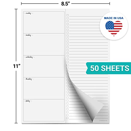 321Done Mágneses Heti Tervezés Notebook, 5.5x8.5, Made in USA, M-F Heti Terv & teendők Ütemezése, Perforált Tépje Le Lista (50 Oldal),