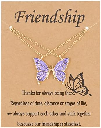 Kicomvi Barátság Nyaklánc Megfelelő Pillangó Nyaklánc Aranyozott 2 Legjobb Barátom Pillangó Medál Nyaklánc, a Lányok, Nők, Barátok, BFF