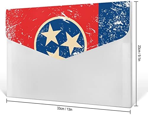 Tennessee-i Állami Flag2 Színes Műanyag Fájl Mappa, 6 Zsebbel Szervező Harmonika Jogosultja Dokumentumot az Otthoni Iroda