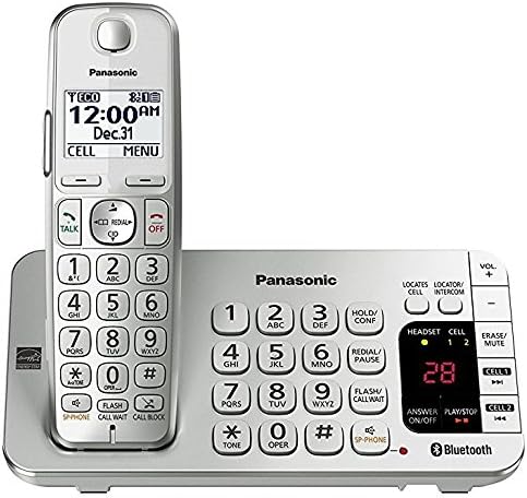 Panasonic KX-TGE470S Link2Cell Bluetooth Telefon Üzenetrögzítő Ezüst/Fehér (Felújított) (bázis egység KX-TGE474S & KX-TGE475S)