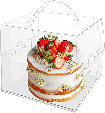 LASOA Tiszta Torta Dobozok Kezelni, 6x6x5 Hüvelyk Pékség Ajándék Dobozok Karton Születésnap, Baba Zuhany, anyák napjára ,Esküvőre,