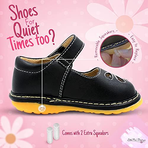 Kis Mae Boutique Mary Jane Kopogós Cipőt a Kisgyermek a Lányok, Ideális Gyaloglás Cipő, Cserélhető Nyávogós, Állítható Pánt - Puha Egyetlen