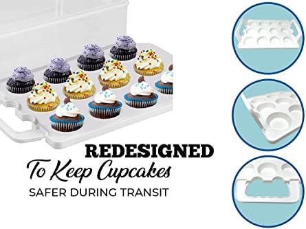 DuraCasa Cupcake Fuvarozó, Cupcake Jogosultja - Prémium Frissített Modell - Store 36 Süti, vagy 3 Nagy, Sütemények - Egymásra Cupcake
