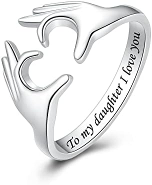 A Lányom Gyűrűk Lánya Ajándékok - 925 Sterling Ezüst Állítható Szív Claddagh Gyűrű a Nők Tini Lányok