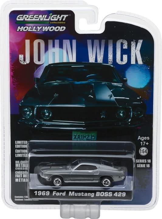 Greenlight Hollywood 44780-E John Wick - 1969 Mustang BOSS 429 1/64 Skála Fröccsöntött