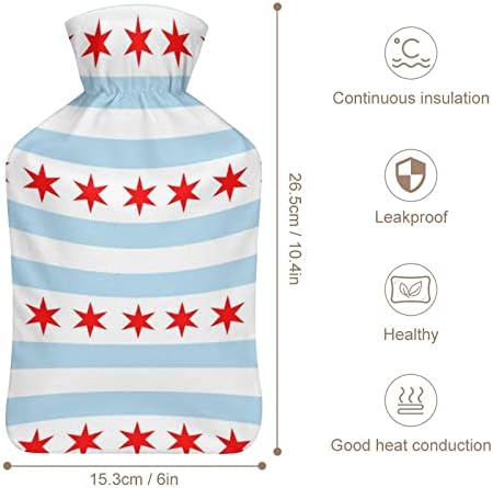 Zászló Chicago forróvizes Palack Puha Plüss Fedél Meleg Gumi Víz Injekció Táska 1000ML
