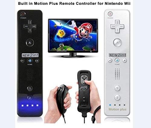 Wii Távirányító Nunchuck Controller Kompatibilis a Nintendo Wii&Wii U Konzol - Szilikon Esetben csuklópánt (Fekete)