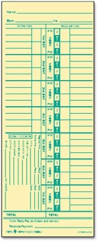MAXIMUM 1252 Idő Kártya Acroprint, valamint Lathem, Heti, 3 1/2 x 9, 500/Doboz