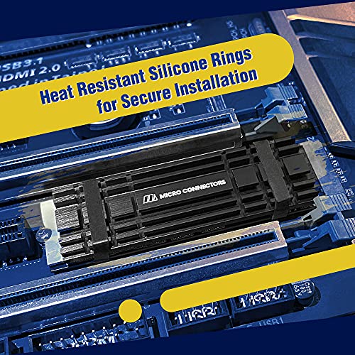 Mikro Csatlakozó M. 2 SSD 5mm Alacsony Profilú hűtőborda Kompatibilis PS5, illetve a PC (NGFFM2-HS804-BK) Fekete