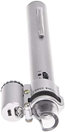 Koleso 100X Ékszer, Drágakő, Kézi Zsebében LED Miniscope Nagyítólencse Nagyítás Toll Zoom - Ezüst