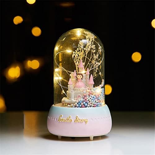 HMGGDD kristálygömb LED Music Box Lány Születésnapi Ajándék, lakberendezési Gyermek Hercegnő Lány Tánc Zene Doboz Ég (Szín : Fekete)