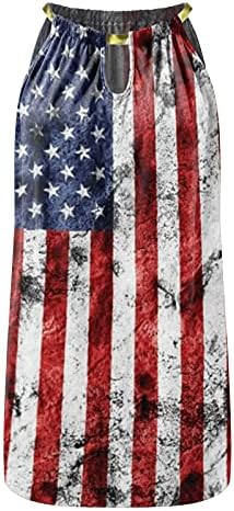 Július 4-Szexi Kötőfék Ruha Női Alkalmi Nyári Mini Ruha Amerikai Zászló Ujjatlan Kulcslyuk Hazafias nyári ruháknak