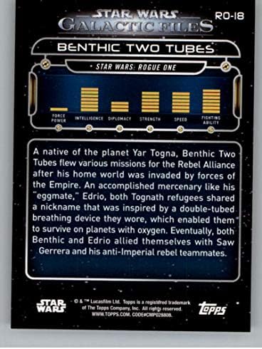 2018 Topps Star Wars Galactic Fájlok RO-18 Bentikus Két Cső Rogue Egy Hivatalos Film Kereskedelmi Kártya