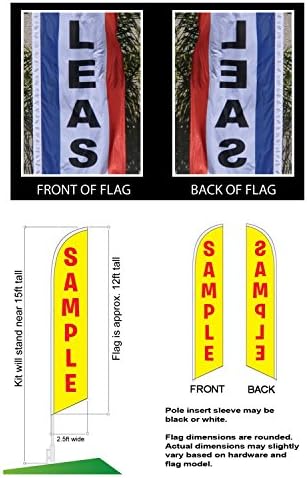 Három (3) Csomag Swooper Zászlók & Pole Készletek A Friss Piros, Fehér, Zöld Képek