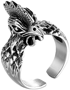 Közepes Gyűrű Szett Újdonság Kreatív Kakas Gyűrű Retro Személyiség Zodiákus Férfi Nyitott Gyűrű Tini Fiú Gyűrűk
