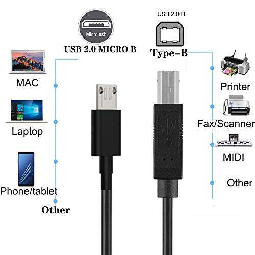 GuangMaoBo Micro USB Nyomtató Kábel, USB 2.0-USB B Típusú Kábel,Android Telefon pc Nyomtató Kábel Nyomtató,Szkenner,Elektronikus midi Zongora,Elektronikus