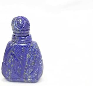 Rajasthan Drágaköveket, Kézzel készített Parfümös Üveg Természetes Kék Lapis Lazuli Kő, Kézi Gravírozás LP8