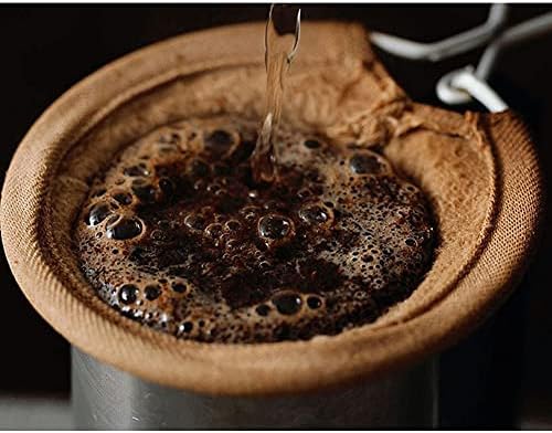 2db Flanell Ruhát, Kávé, Tea Szűrő Strainers Újrafelhasználható Öntsön a Kávé Dripper Szűrő Rozsdamentes Acél Fogantyú Kávé Kiegészítők