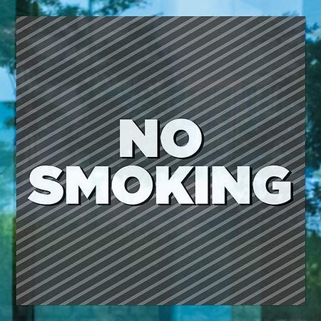 CGSignLab | Nem Dohányzó -Csíkos Szürke Ablak Ragaszkodnak | 16x16
