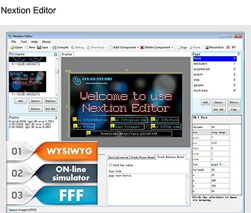 Ferwooh Nextion Alapvető Kijelző 2.4 NX2432T024 2.4 inch TFT Rezisztív Érintőképernyős Panel 320X240 UART HMI Intelligens LCD