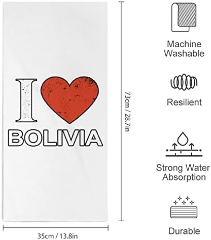 Imádom Bolívia kéztörlő Arc & tusfürdő Ruhával Puha Törülköző, Aranyos Nyomtatott Fürdőszoba, Konyha Hotel