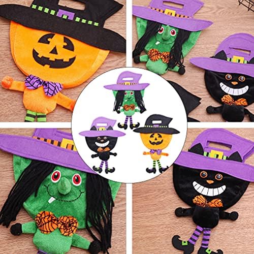 Abaodam 3pcs Halloween Témájú Candy Táska Ajándék Táska, Halloween-Kellékek, Zöld, Fekete, Narancs Ajándék Táska