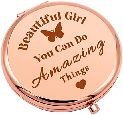 Bátorítás Ajándék Nőknek Kompakt Smink Tükör Barátok Húgom Legjobb barátnőm Lánya Inspiráló Ajándékok Lányoknak Motivációs Születésnapi